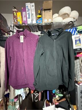 Women’s Full-Zip Fleece Jacket - Purple & Black